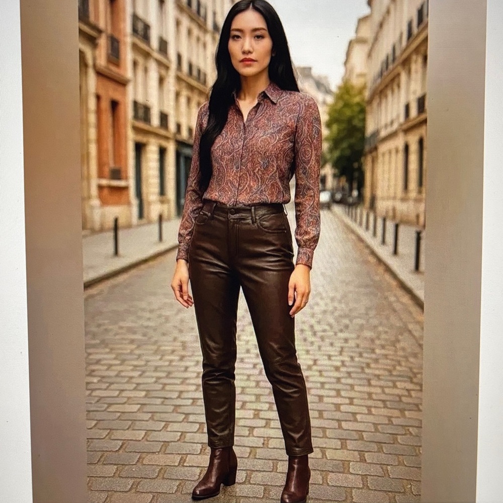 Sundance Women’s Brown Soft Leather Ankle Pants Sz. 32 - NWT - Picture 3 of 14